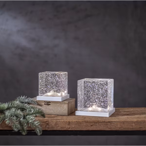 Stor Kub Inomhusdekoration frost