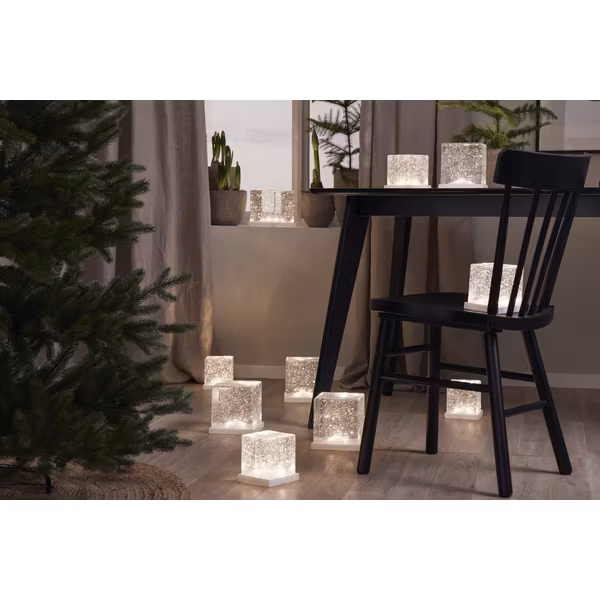 Stor Kub Inomhusdekoration frost