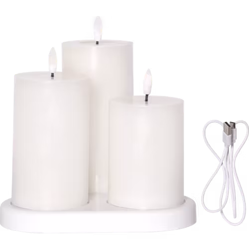 3-pack uppladdningsbara  Led Blockljus