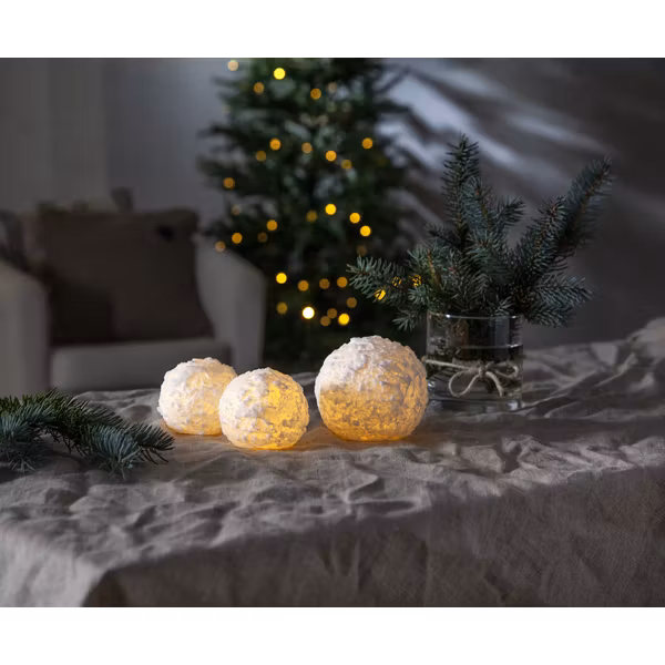 Led Blockljus Snöboll