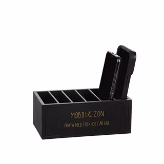 Svart Trälåda Mobilfri Zon