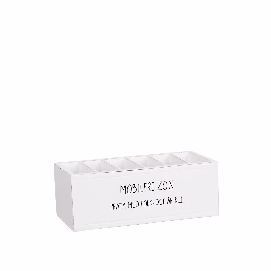 Vit Trälåda Mobilfri Zon