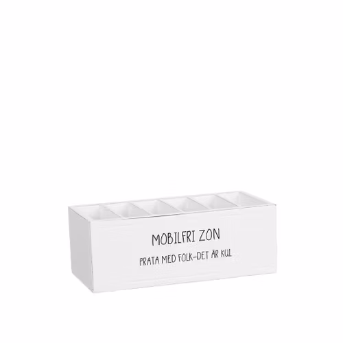 Vit Trälåda Mobilfri Zon