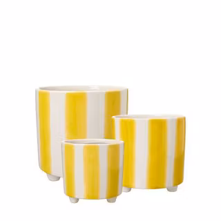 Kruka Vit/Gul (3 storlekar)