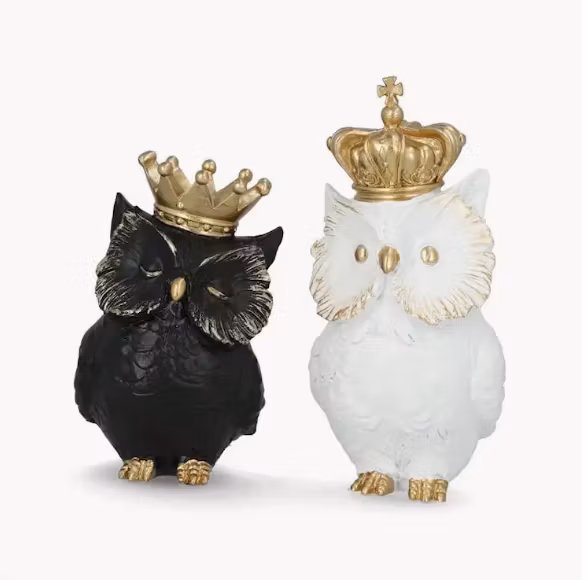 Uggla med krona (2 olika)