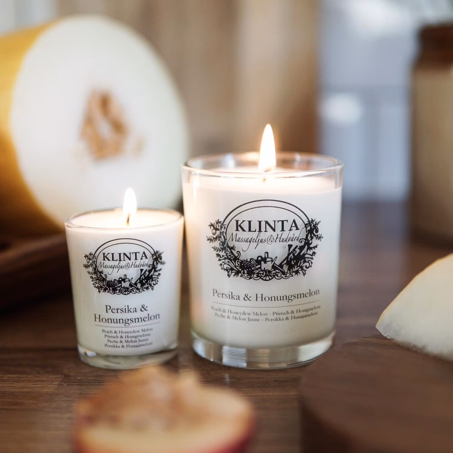 Persika & Honungsmelon Doftljus & Massageljus 45h