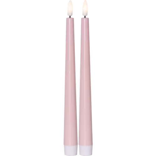 Rosa LED Antikljus 2-pack Flamme Candy