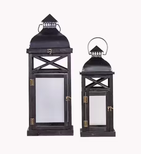 Svart lykta (2 storlekar)