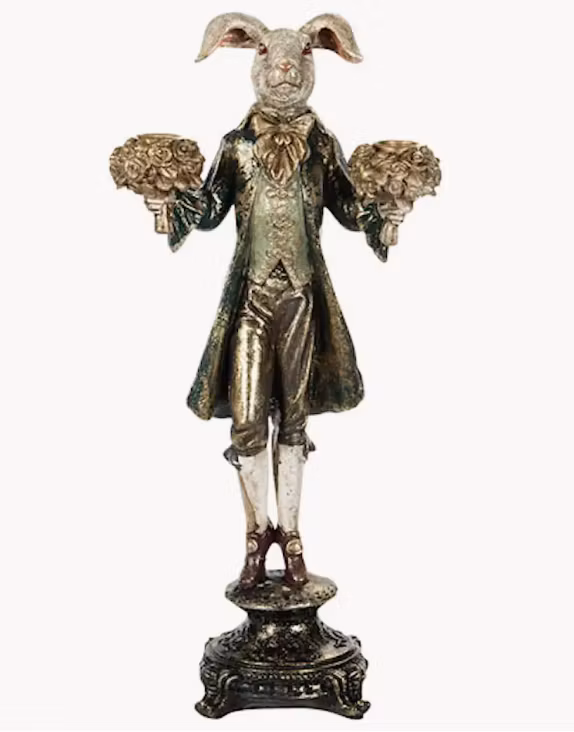 Kanin ljusstake mörkgrön