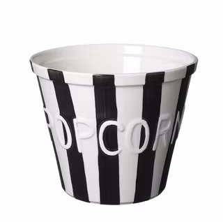 Popcornskål, Svart m vit text Stripes