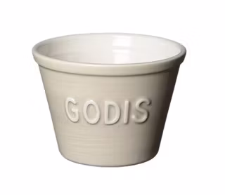 Godisskål, Havre m vit text