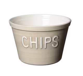 Chipsskål, Havre m vit text