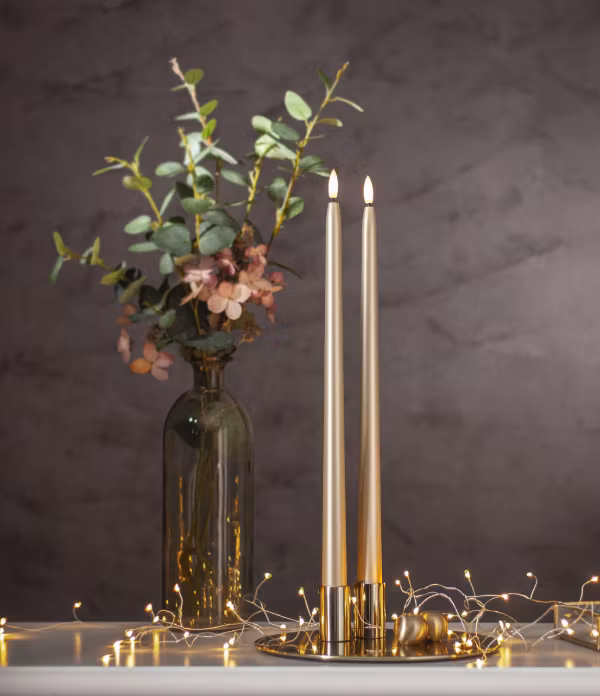 2-pack Antikljus Guld 39cm