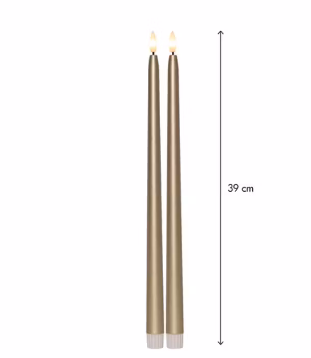 2-pack Antikljus Guld 39cm