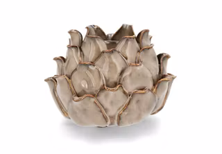 Ljuslykta Kronärtskocka Beige Glaze 13cm