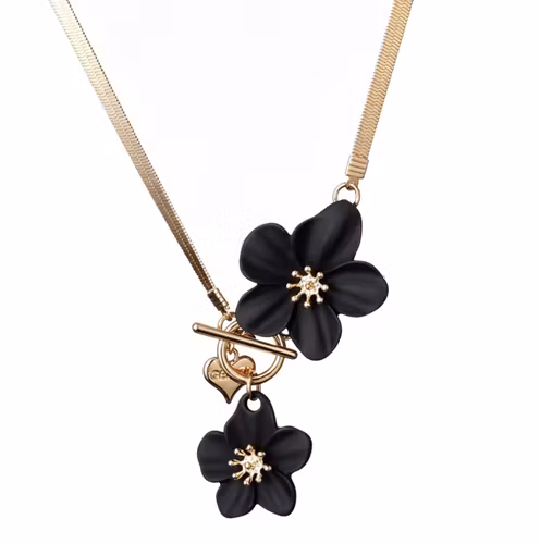 Halsband Svarta Blommor
