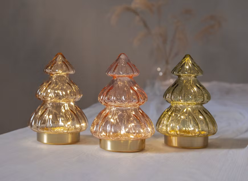 Julgran med belysning - Beige