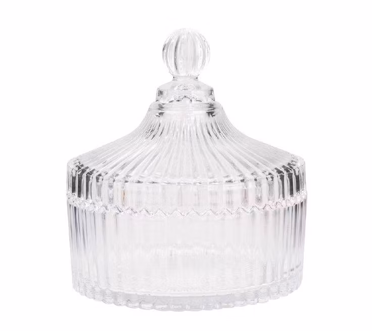 Glasskål med lock 15cm