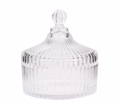 Glasskål med lock 15cm