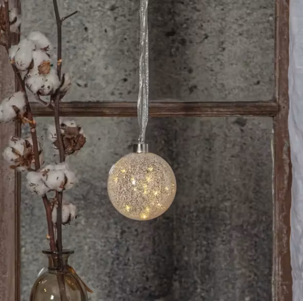 Glaskula Glow snow 11cm