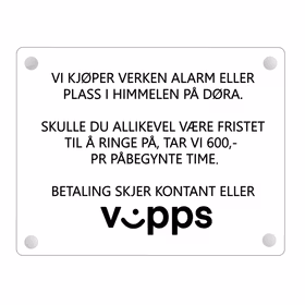 Vi kjøper verken alarm.. (B-vare)