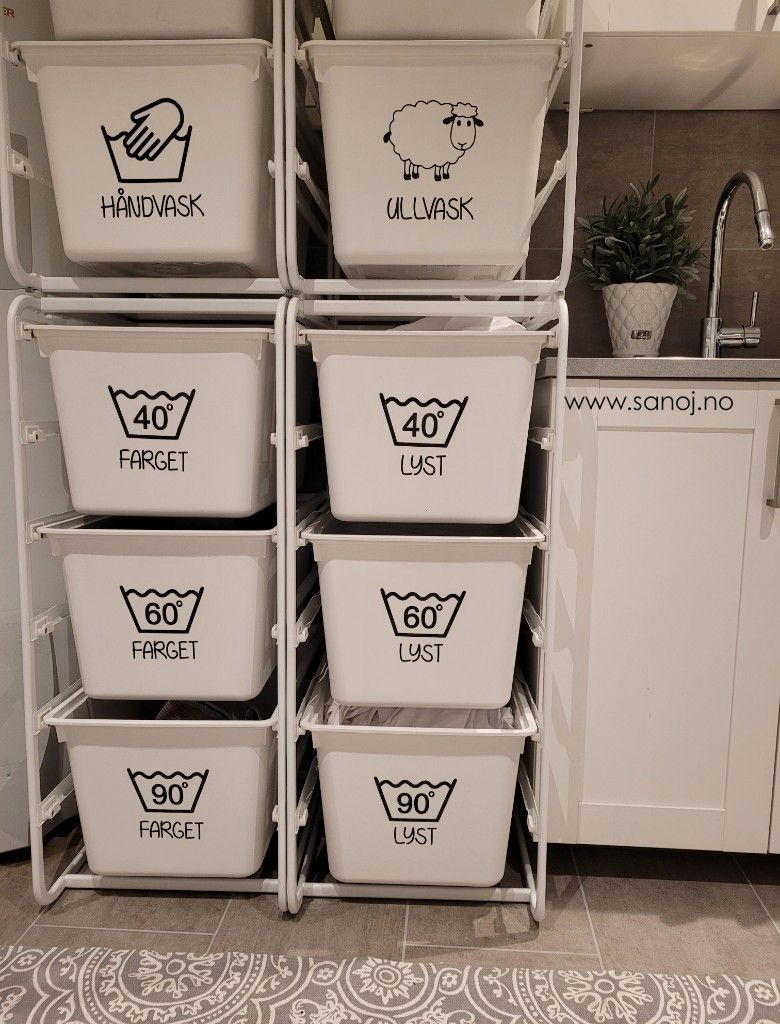 8 stk vaskesymboler