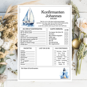 Maritimt - konfirmasjonsark