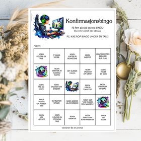 Konfirmasjonsbingo, velg design