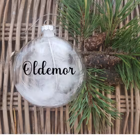Glassornament m/ fjær