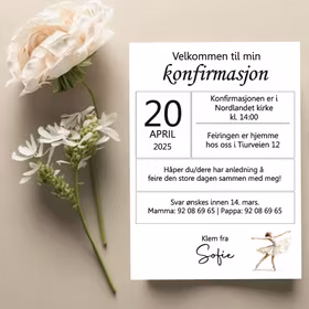 Invitasjon, konfirmasjon (velg design)