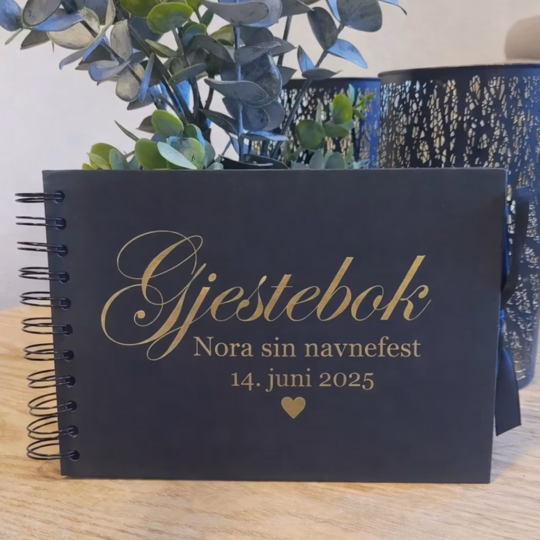 Gjestebok m/ valgfri tekst