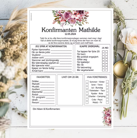 Blomst - konfirmasjonsark