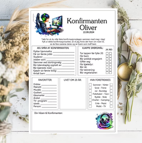 Gaming - konfirmasjonsark