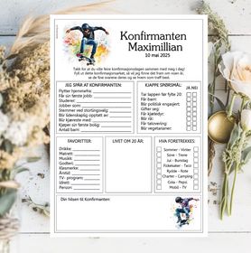 Skater - konfirmasjonsark