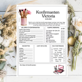 Makeup - konfirmasjonsark