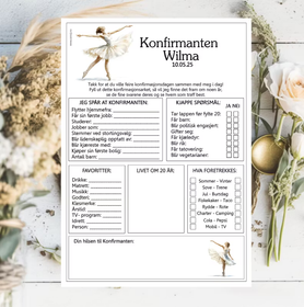 Ballerina - konfirmasjonsark