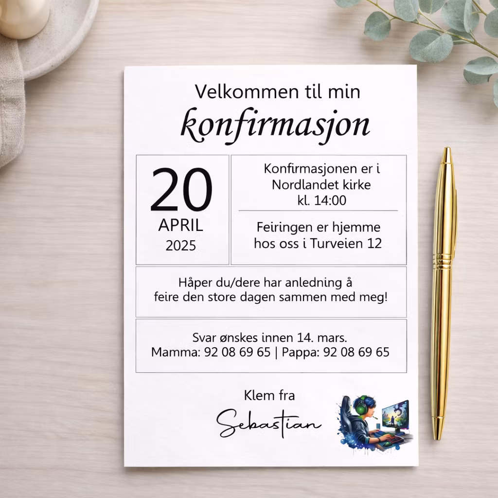 Invitasjoner (velg design)