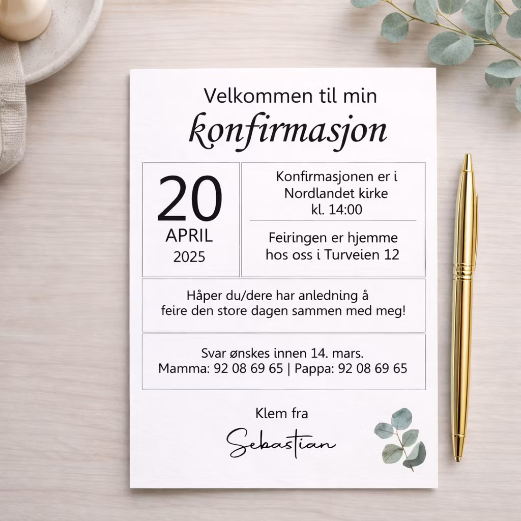 Invitasjoner (velg design)