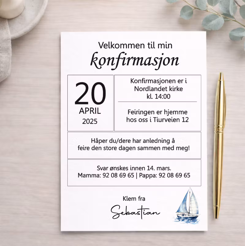 Invitasjoner (velg design)