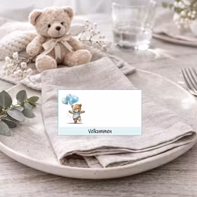 Bordkort, blå bamse