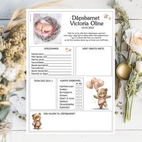 Dåpsark, eget bilde - rosa