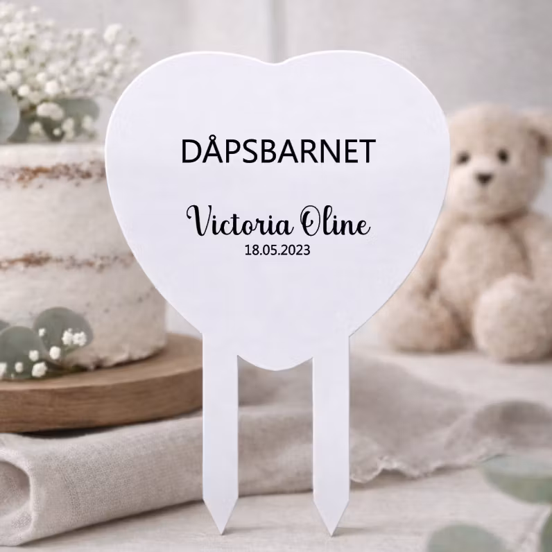 Dåpsark, eget bilde - rosa