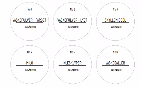Etikettserie til vaskerommet