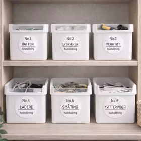 Etikettserie til husholdningen