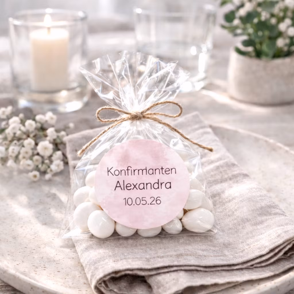 Personaliserte etiketter, rosa