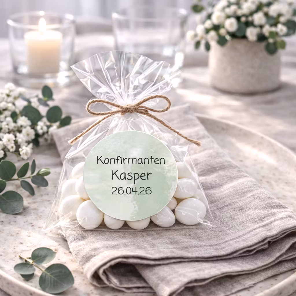 Personaliserte etiketter, grønn