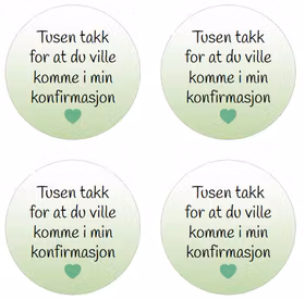 Tusen takk for at du ville komme i min konfirmasjon - grønn