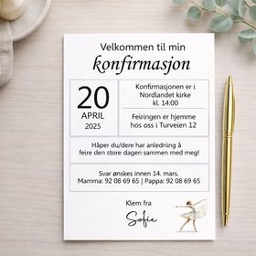 Ballerina - invitasjon