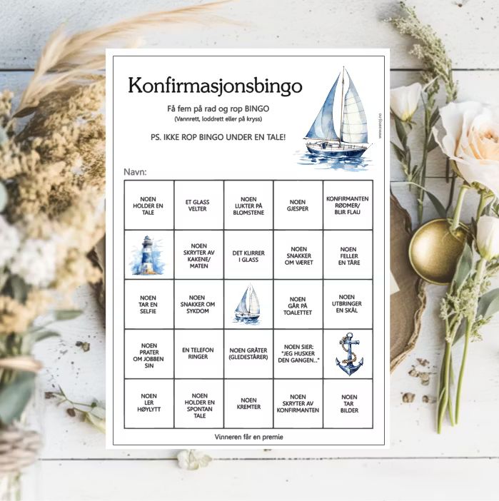 Maritimt - konfirmasjonsbingo