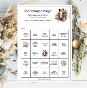 Hest - konfirmasjonsbingo